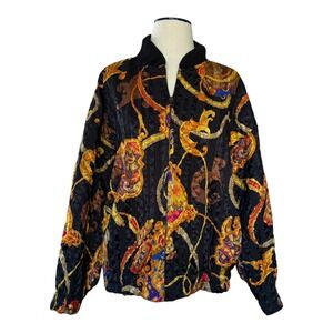 Vintage Byblos‎ Made in Italy Quilted Baroque Bomber Jacket Men's IT 48 US M